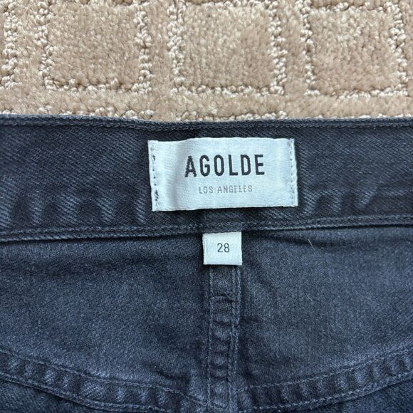Agolde Black Straight Leg Jeans - Picture 4 of 7